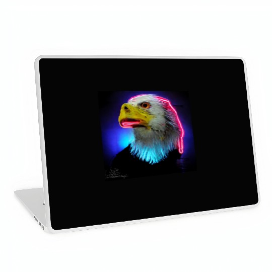i love america neon bright lightsamerican eagle Laptop Skins