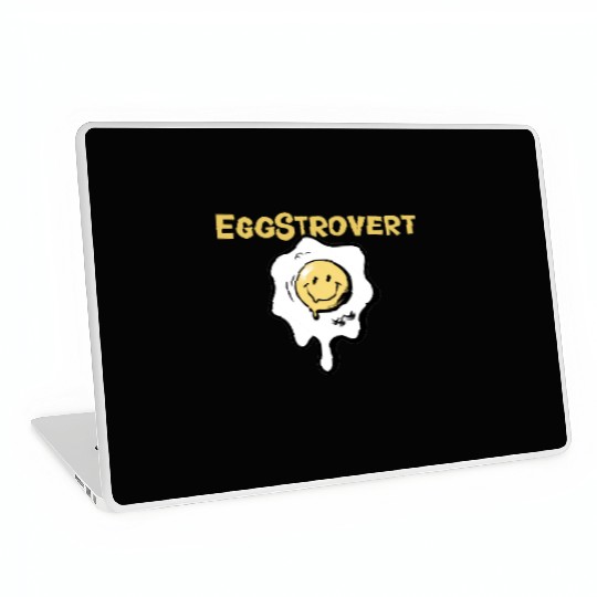 Eggstrovert Happy Extrovert Fried Egg Laptop Skins