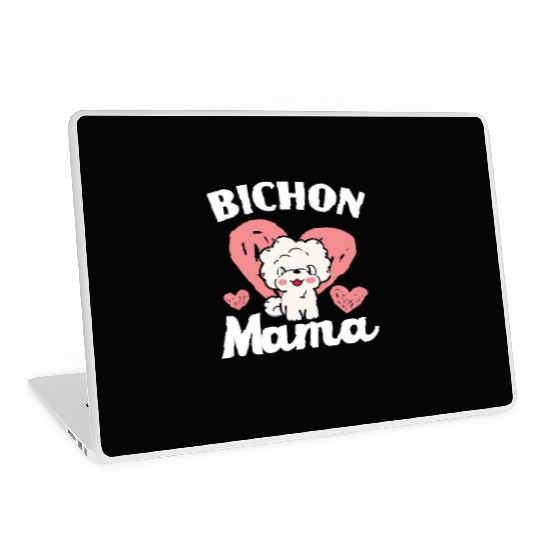 Bichon Mama Curly Hair Pup Puppy Bichon Frise Laptop Skins
