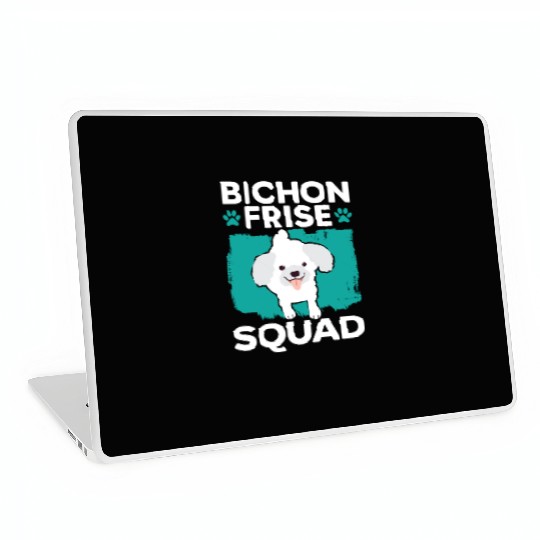 Bichon Frise Squad Curly Hair Pup Puppy Lover Laptop Skins