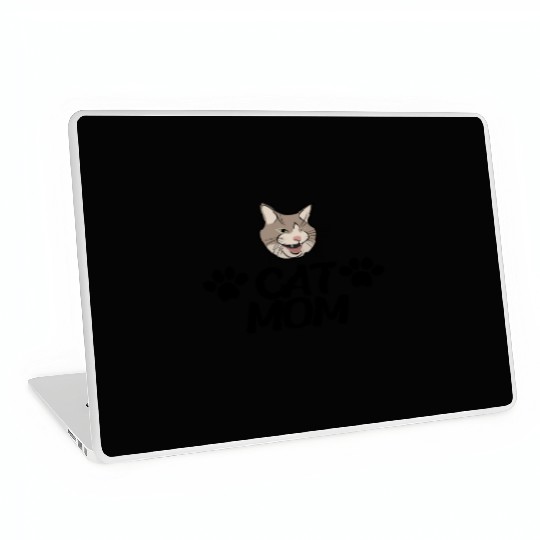 Cat Mom Funny design Classic Laptop Skins