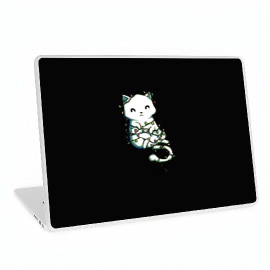 cat All Tangled Laptop Skins