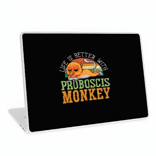 Life Is Better With Proboscis Monkey Ape Zookeeper Laptop Skins