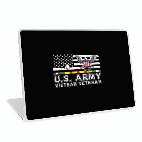 Vietnam Veteran Eagle US Flag Dog Tag Vintage Laptop Skins