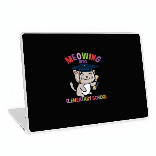 Moewing Into Elementary School Cat Back To School Laptop Skins