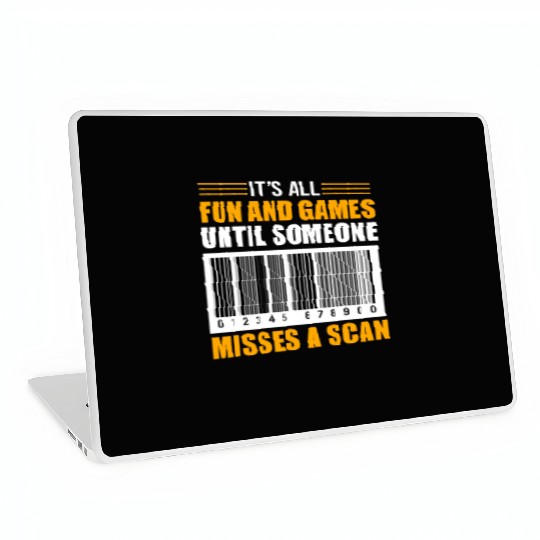 Its All Fun And Games Barcode Funny Postal Worker Laptop Skins