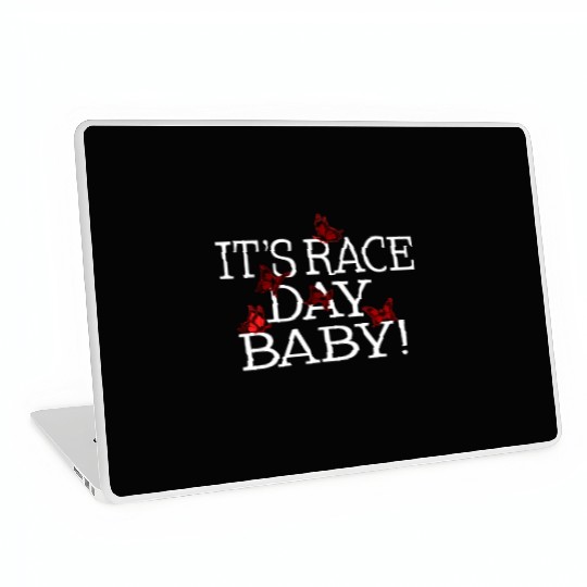 Racing Laptop Skins, It's Race Day Baby Butterfly Laptop Skins,
