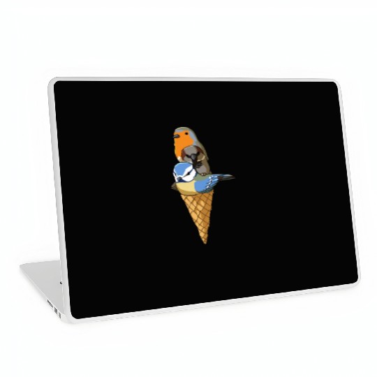 Funny Birds Ice Cream Robin, Blue Tit and House Laptop Skins