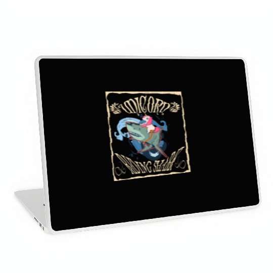 Unicorn Riding Shark Laptop Skins