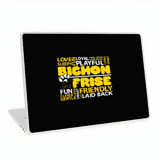 I Love Bichon Frise Dog Lover Puppy Paw Love Laptop Skins