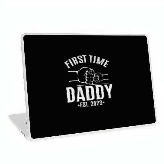 First Time Daddy Est. 2023 Daddy To Be Paternity Laptop Skins