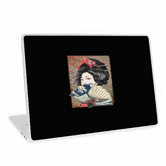 Vintage Cherry Blossom Japanese Geisha Girl Laptop Skins