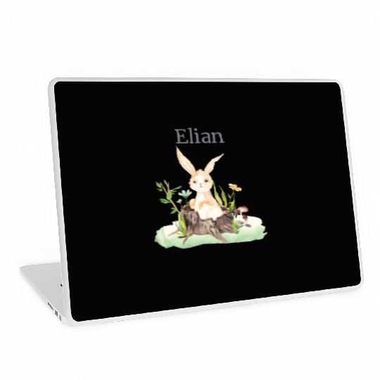 Forest Animal Deer Rabbit Hedgehog Flowers Name Laptop Skins