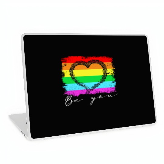 Be you - Rainbow Heart Love Gay LGBTQ Tolerance Laptop Skins