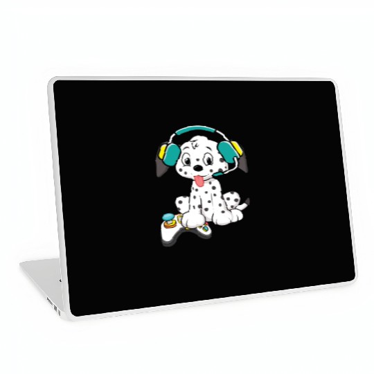 Video Game Player Paw Puppy Breeder Dalmatian Dog Laptop Skins