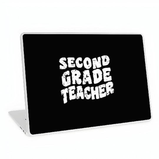 Retro Groovy Second Grade Teacher Back To School Laptop Skins
