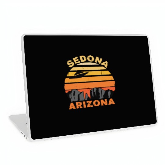 Sedona Arizonna Retro Sunset and UFO Laptop Skins