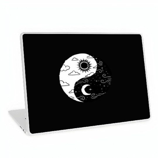 Sun and Moon Yin Yang for Yin Yang Art Lover Laptop Skins