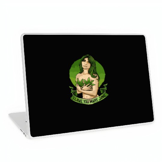 I Love You Mary Jane Funny Cannabis Weed Thc Cbd Laptop Skins