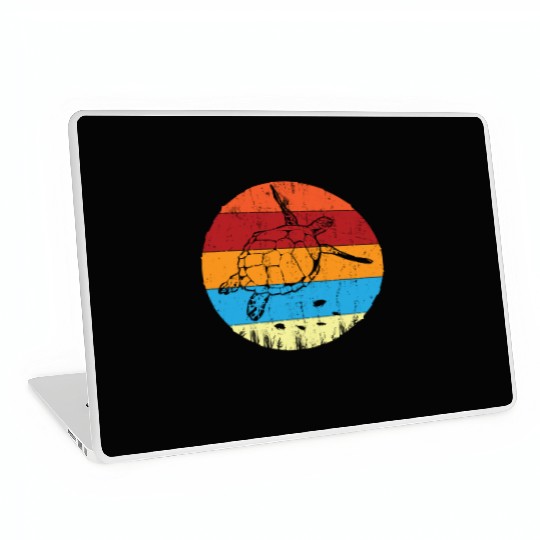 Retro Sea Turtle For Turtle Lover Laptop Skins