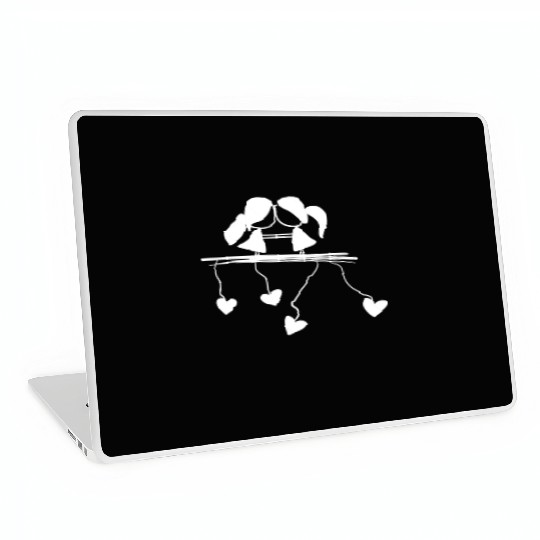 lesbian couple love symbol Laptop Skins