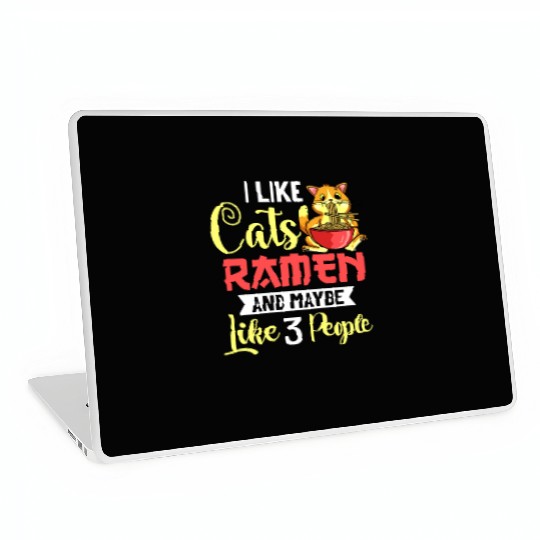 Ramen Cat Bowl Chicken Noodle Soup Japanese Laptop Skins