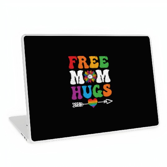 Free Mom Hugs Laptop Skins Sunflower Rainbow Heart LGBT