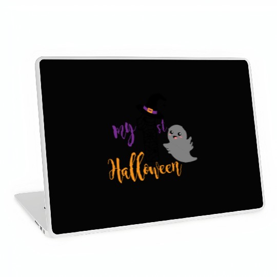 My 1st Halloween Creepy Ghost Birthday Kids Laptop Skins