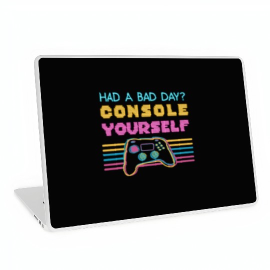 Console Yourself Funny Video Gamer Pun Youth Laptop Skins