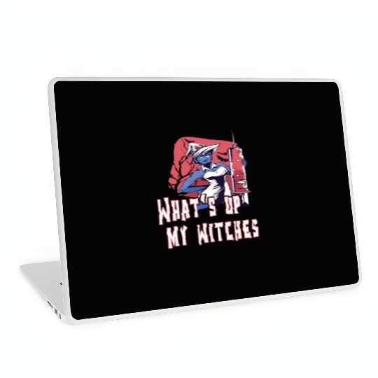 Whats Up My Witches Spooky Creepy Nurse Halloween Laptop Skins