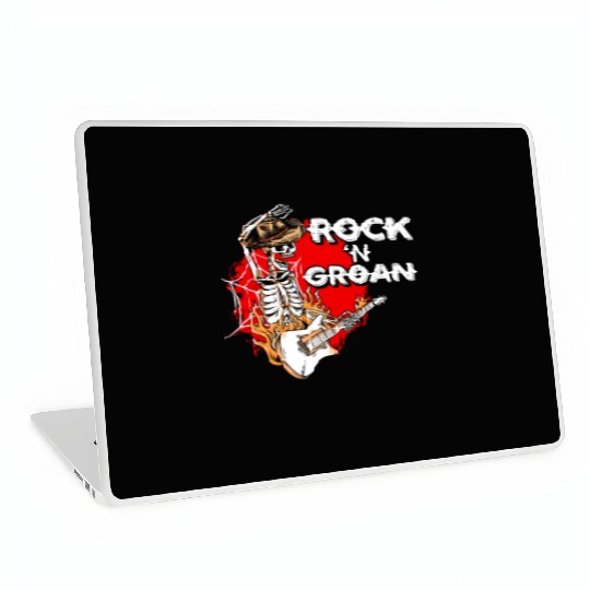 Halloween Cowboy Skeleton Rocker Hand Rock Laptop Skins