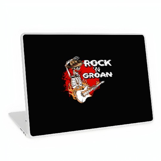 Halloween Cowboy Skeleton Rocker Hand Rock Laptop Skins