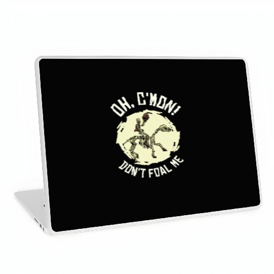 Halloween Cowboy Skeleton Foal Horse Riding Laptop Skins