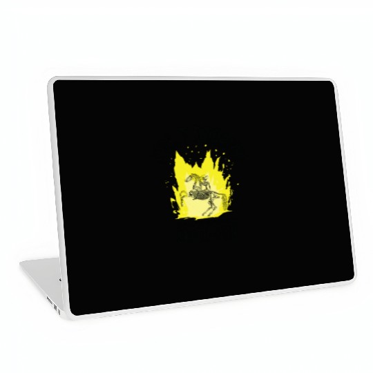 Halloween Cowboy Skeleton Fun Horse Riding Laptop Skins