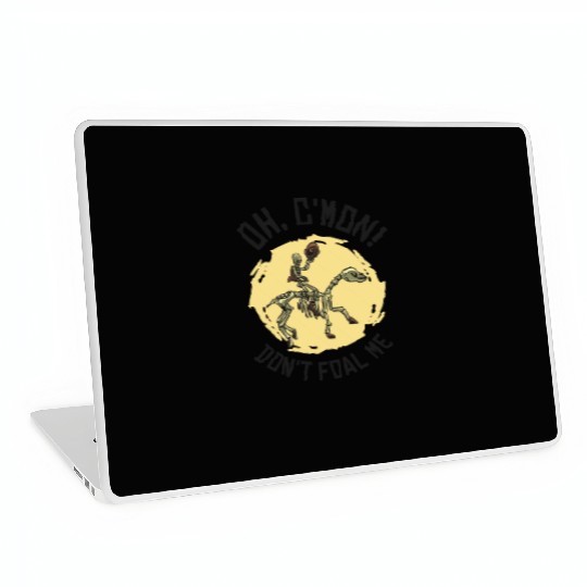 Halloween Cowboy Skeleton Foal Horse Riding Laptop Skins