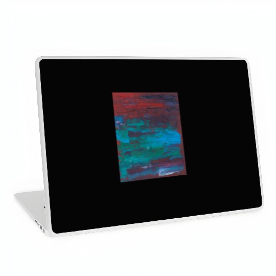 Abstract Red Green Minimalist Painting Laptop Skins
