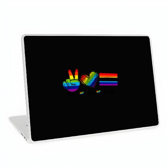 Peace Love Equality - Rainbow LGBT Tolerance Laptop Skins