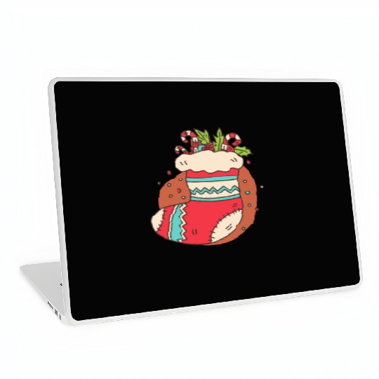 christmas sock with candy canes Laptop Skins