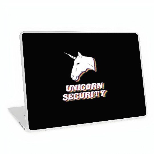 unicorn security funny unicorn bouncer Laptop Skins