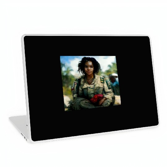 Beautiful US army combat medic painting Laptop Skins