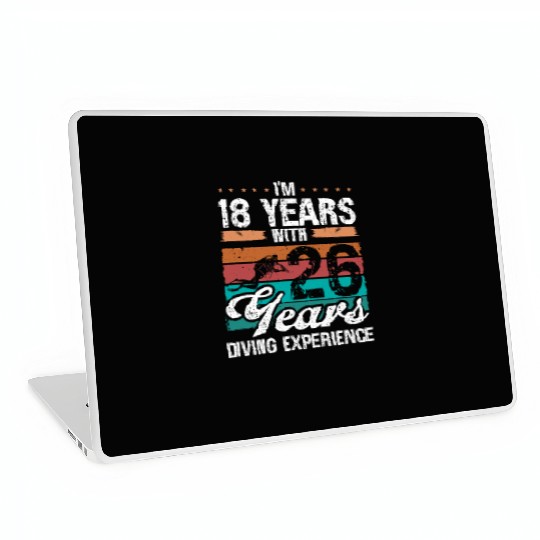 44 Birthday Idea Scuba Diving 44 Year Old Diver Laptop Skins