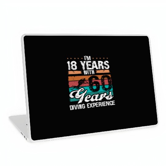 78 Birthday Idea Scuba Diving 78 Year Old Diver Laptop Skins
