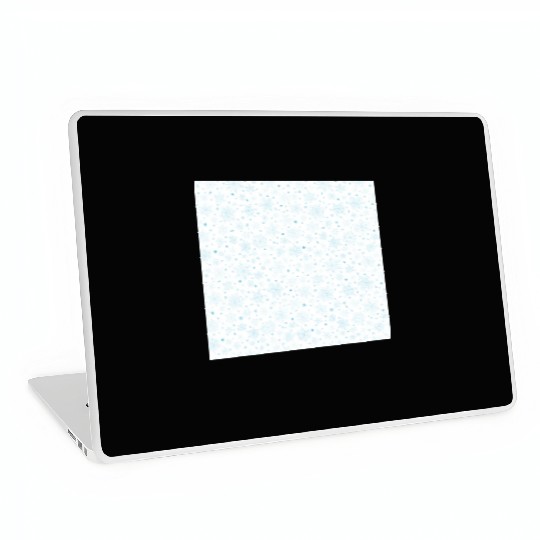 Modern Snowflakes Pattern White Blue Laptop Skins