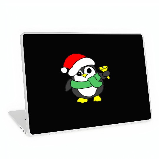 penguin ringing bell Laptop Skins