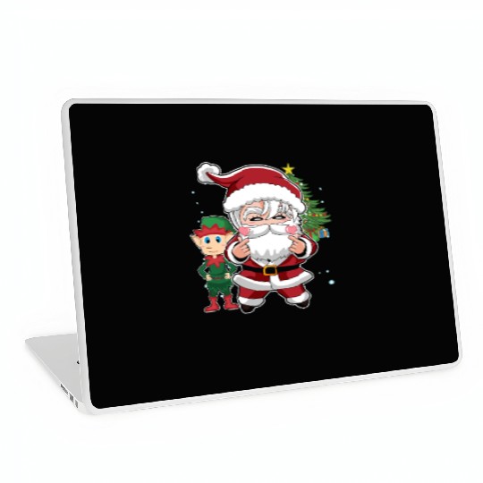 Cute Santa and Elf K-Pop Design Christmas Laptop Skins