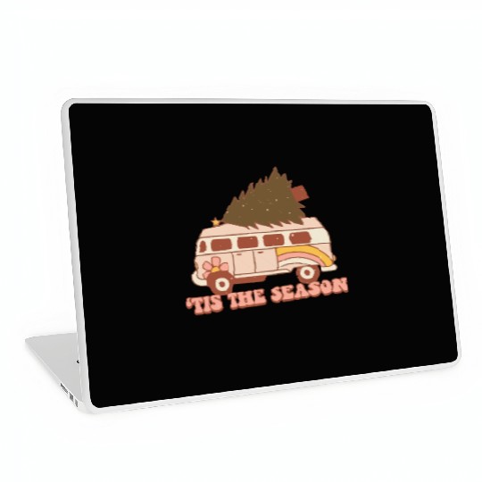 Christmas Doodles Tis' The Season Retro Holiday Laptop Skins
