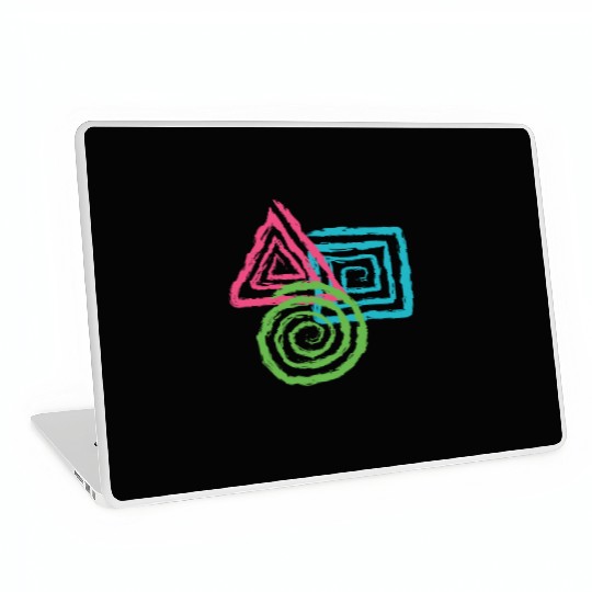 Geometric Shapes. Square, Triangle, Circle Spirals Laptop Skins