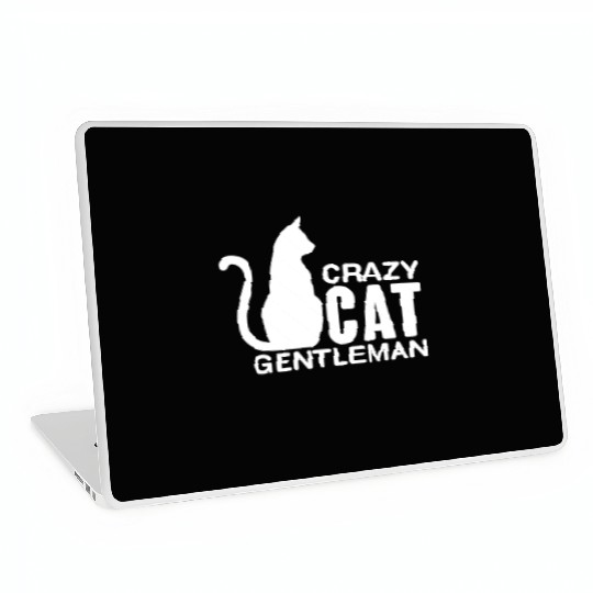 Crazy Cat Gentleman Laptop Skins