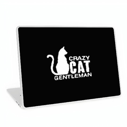Crazy Cat Gentleman Laptop Skins