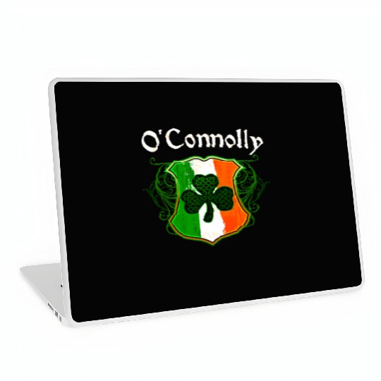 O'Connolly Irish Surname Ireland Flag Shamrock Laptop Skins